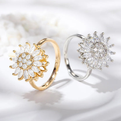 Sunflower's Sparkling Spinning Ring