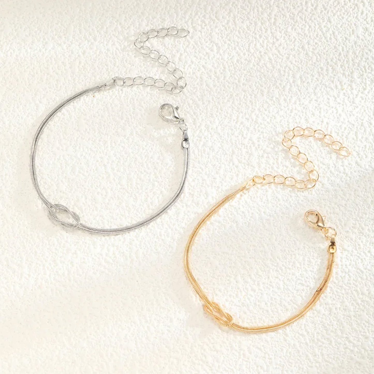 Interlinked Knot Couple Bracelet