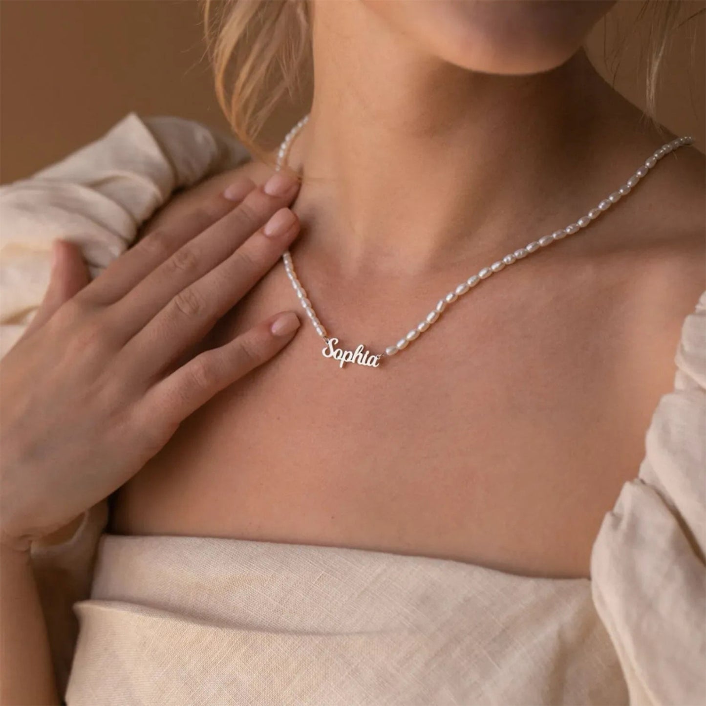 Personalised Pearl Necklace with Name