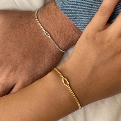 Interlinked Knot Couple Bracelet