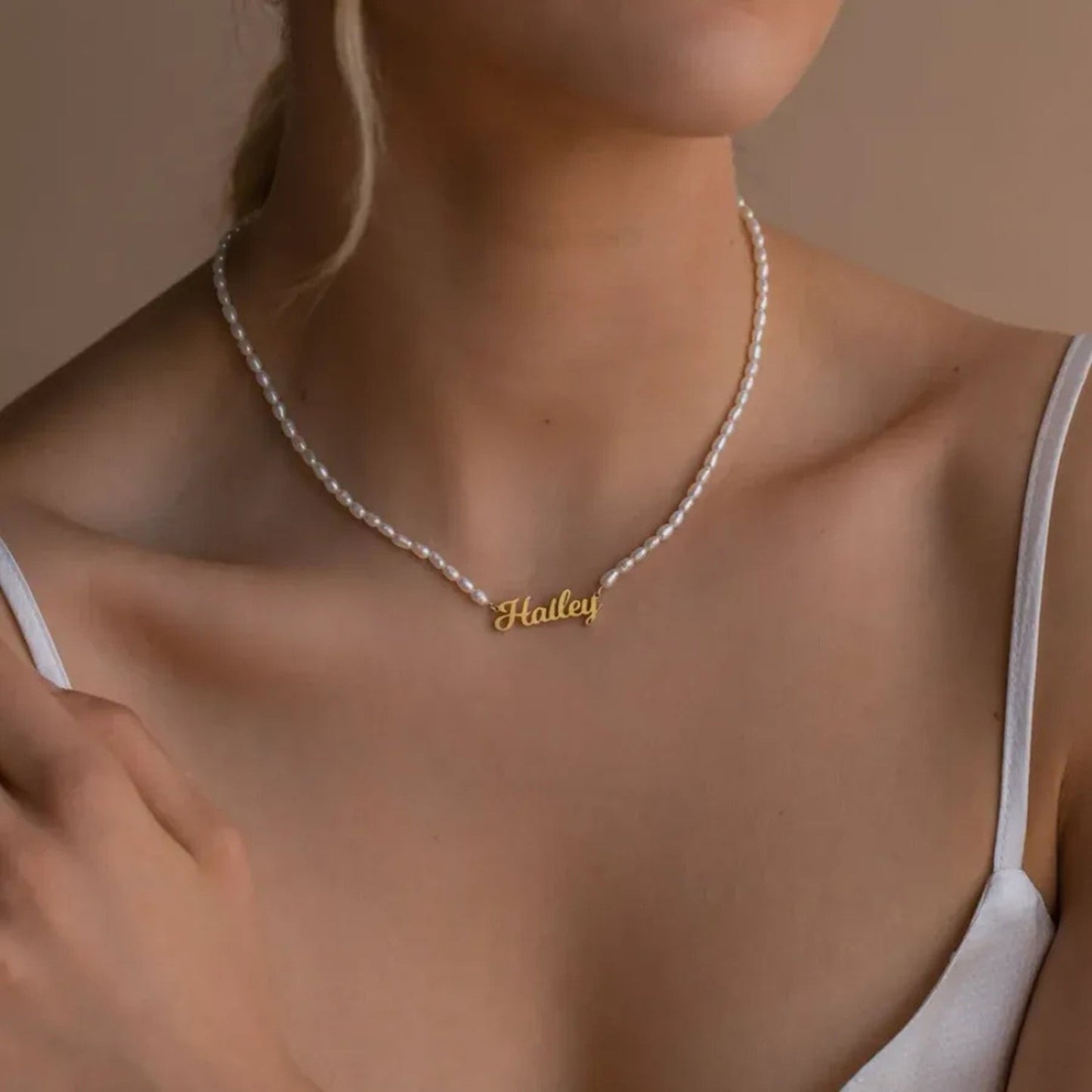 Personalised Pearl Necklace with Name
