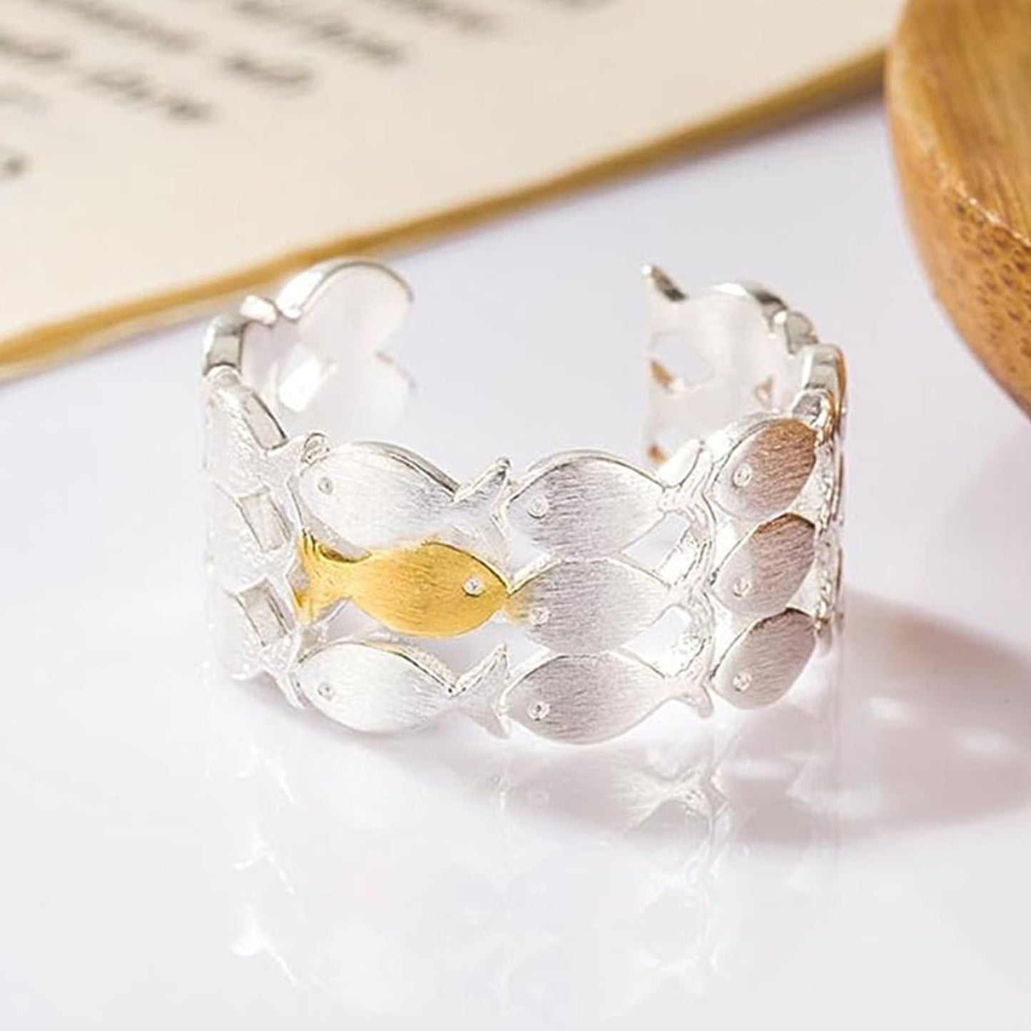 Swim Against the Current Ring with Message Card