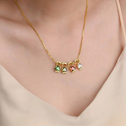 Classic Girl & Boy Birthstone Necklace
