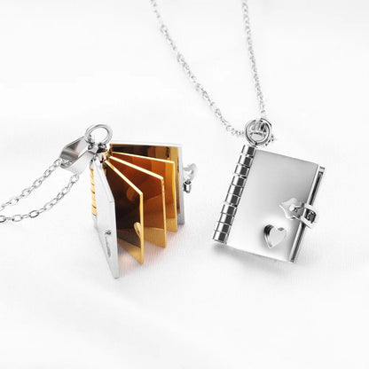 Secret Love Message Book Necklace