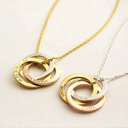 Personalised Linked Circle Necklace