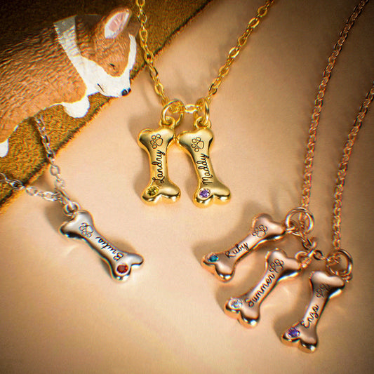 Customisable Dog Bone Necklace for Dog Lovers