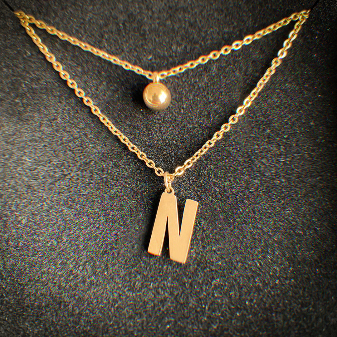 Letter Necklace with Charm