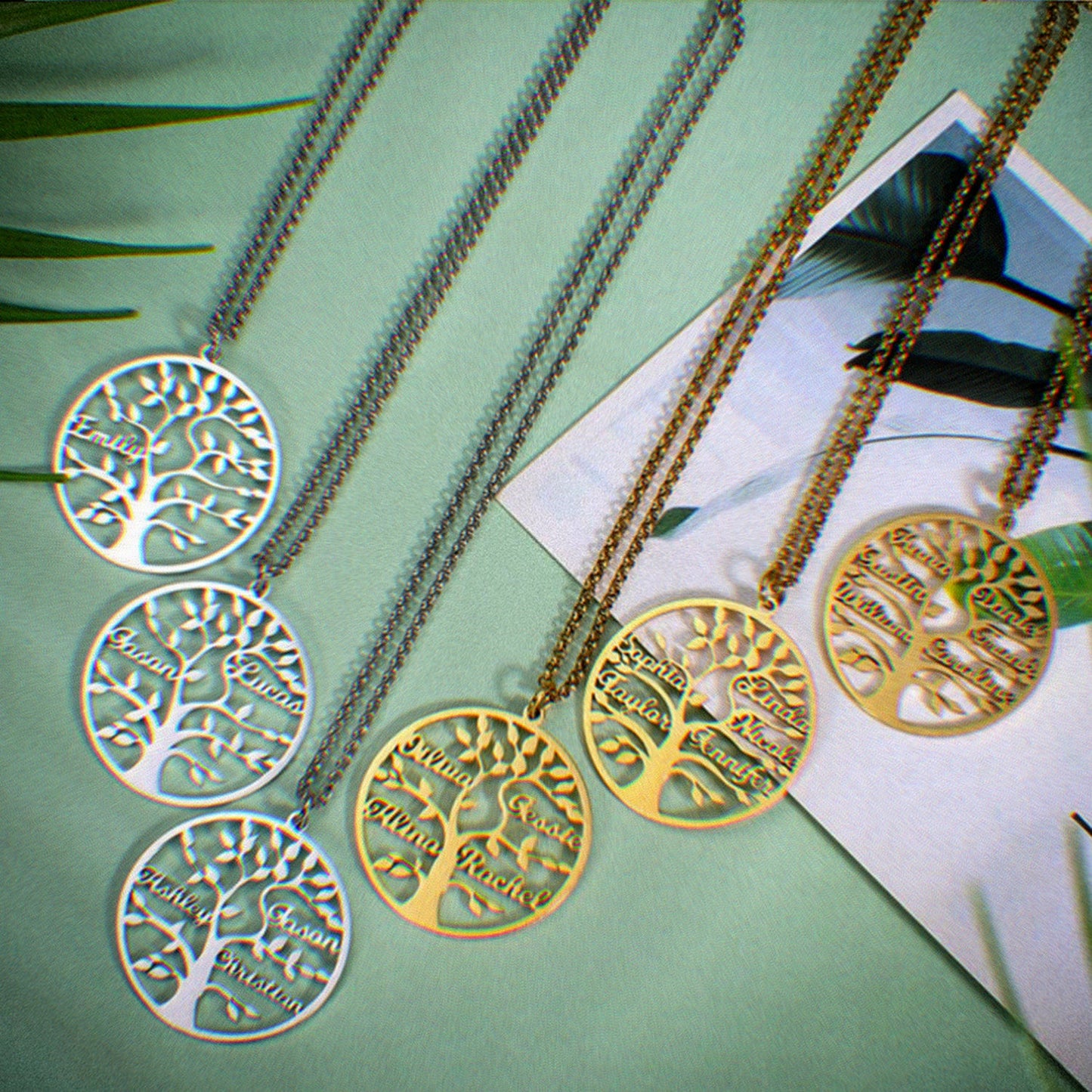 Customisable Family Tree Necklace with 1-9 Names