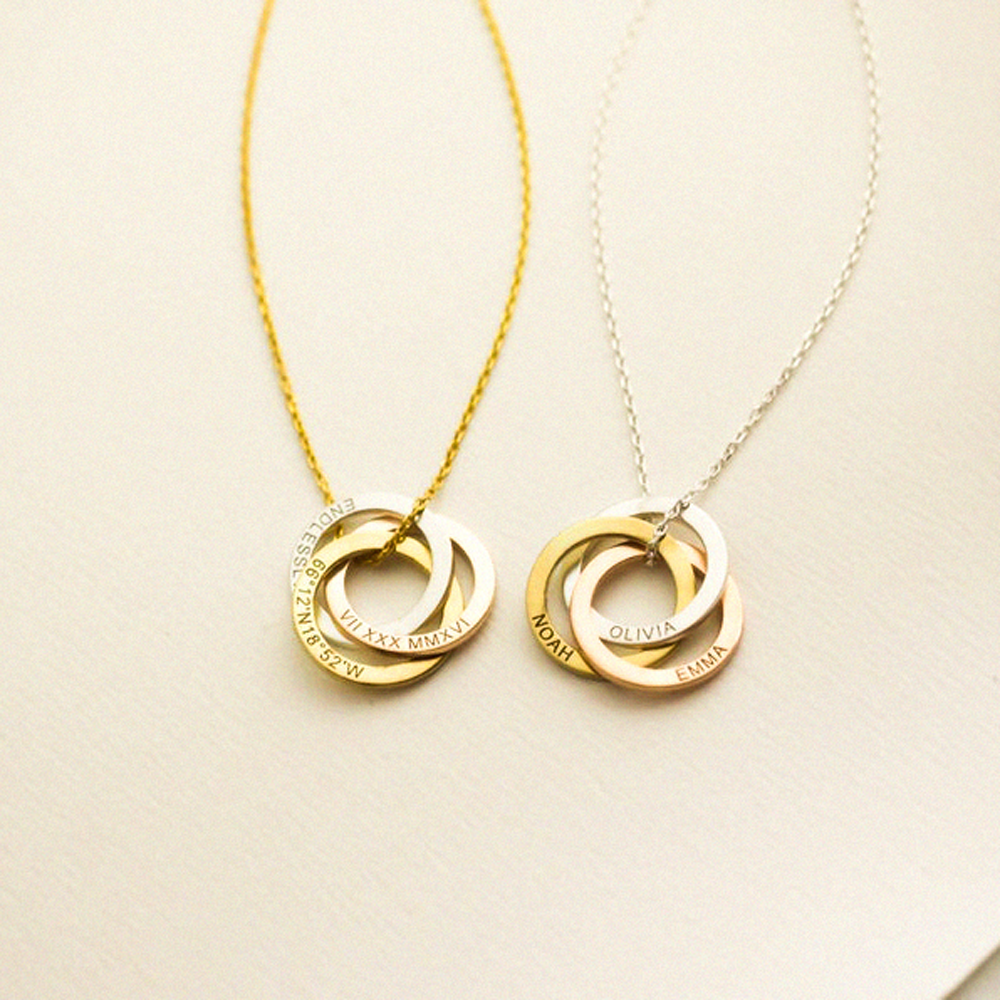 Personalised Linked Circle Necklace
