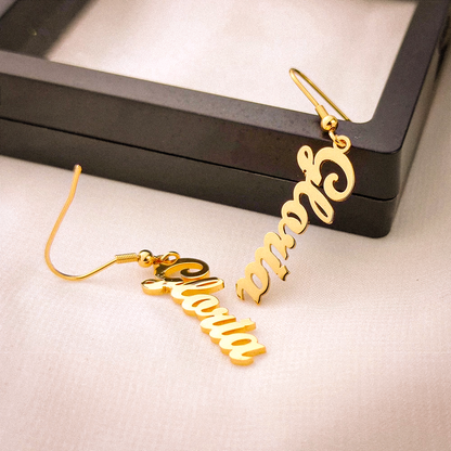 Luxurious Vertical Name Earrings