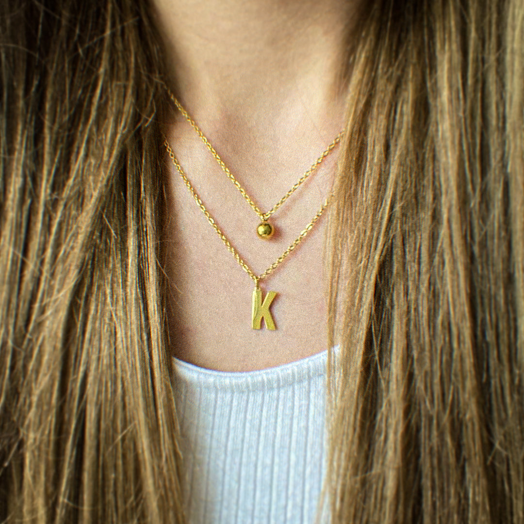 Letter Necklace with Charm