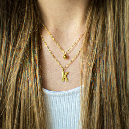 Letter Necklace with Charm