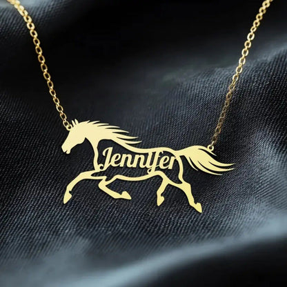 Personalised Name Horse Necklace
