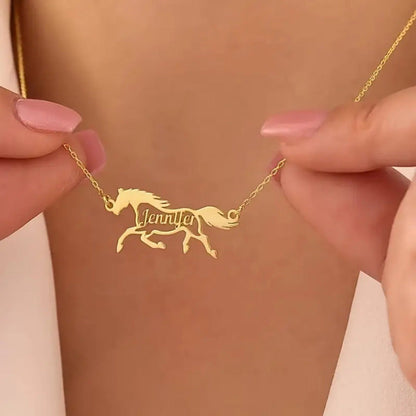 Personalised Name Horse Necklace