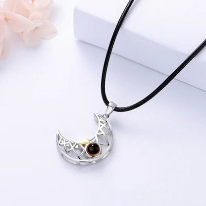 Sun and Moon Pair Projection Necklace