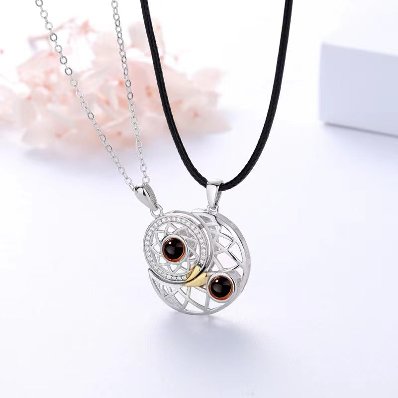 Sun and Moon Pair Projection Necklace