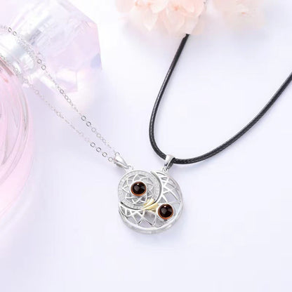 Sun and Moon Pair Projection Necklace