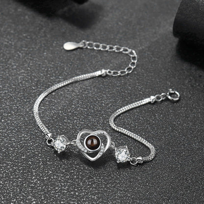 Cubic Zirconia Heart Projection Bracelet