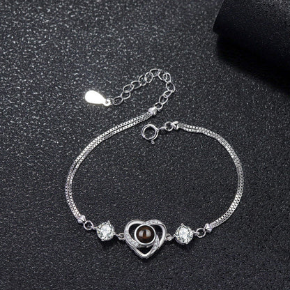 Cubic Zirconia Heart Projection Bracelet