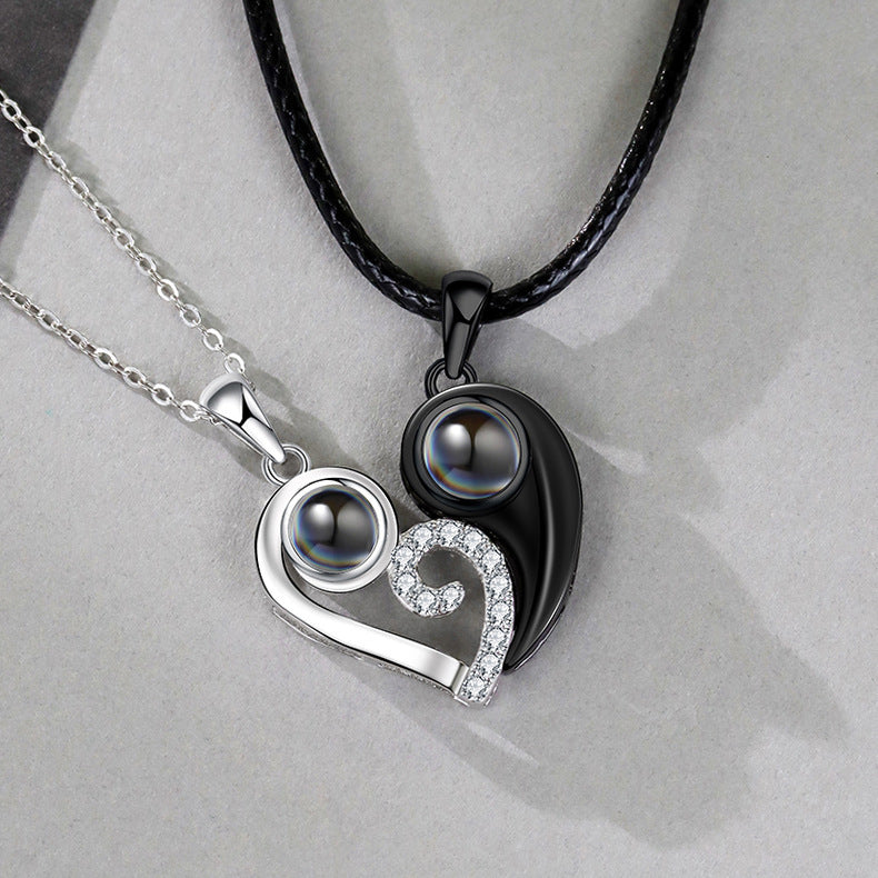 Heart's Love Couple Projection Necklace