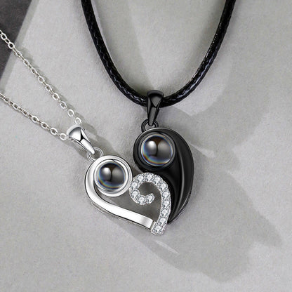 Heart's Love Couple Projection Necklace