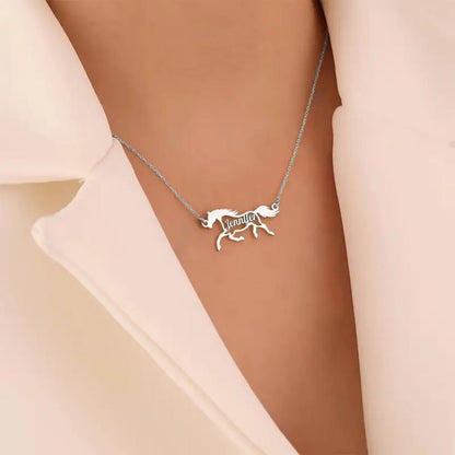 Personalised Name Horse Necklace