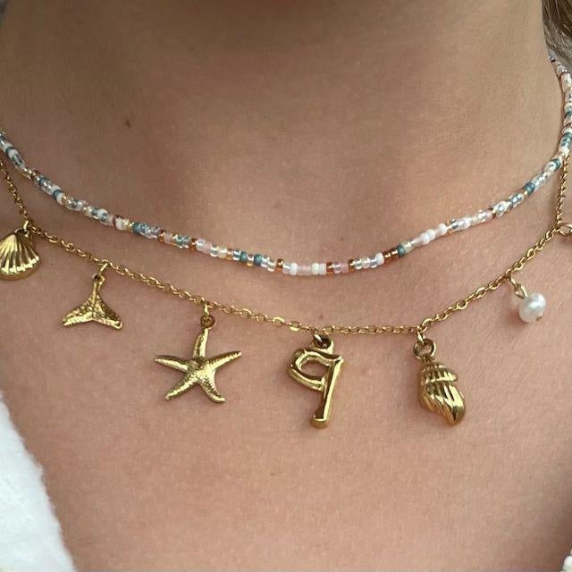 Ocean Gold Initial Necklace