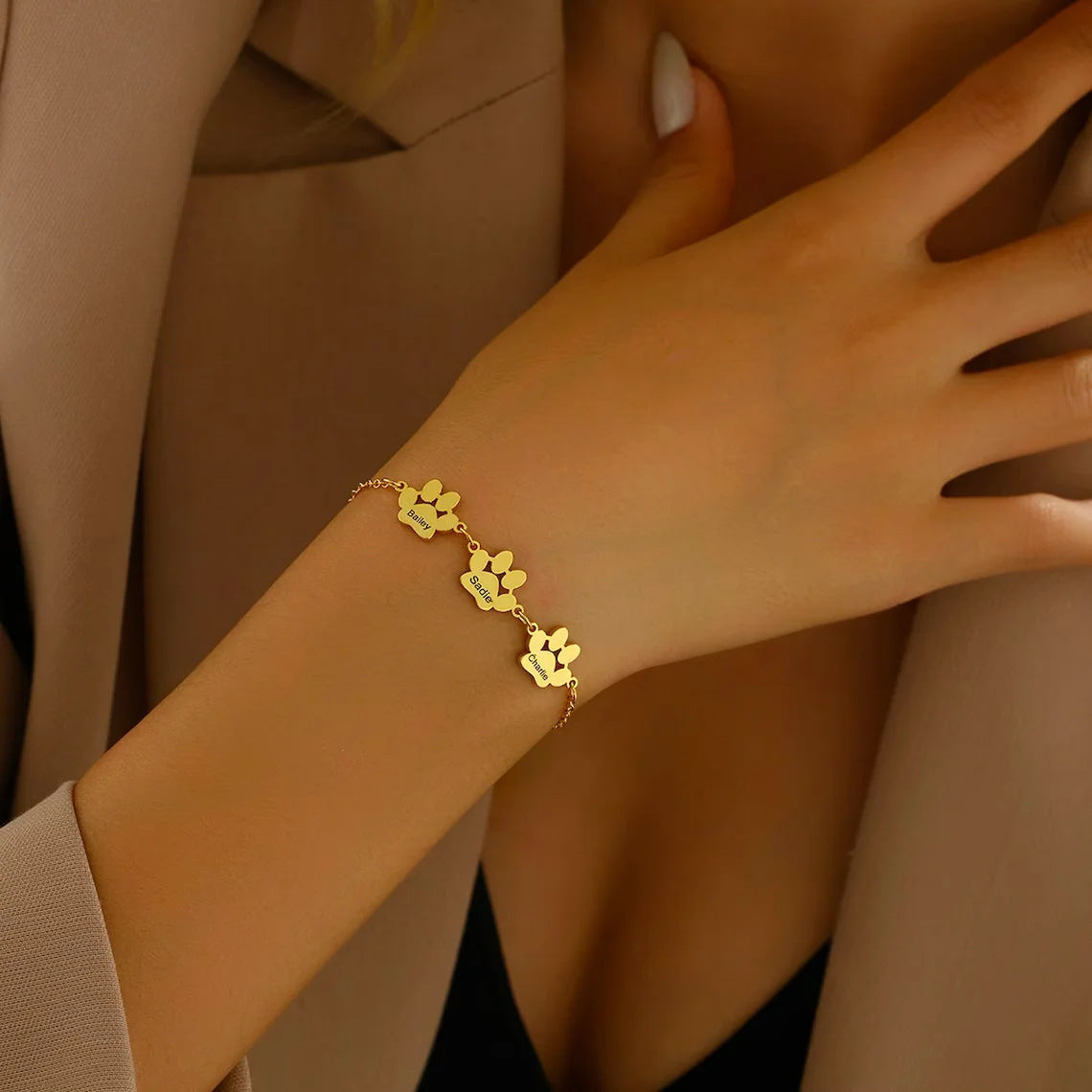 Customisable Paw Print Bracelet