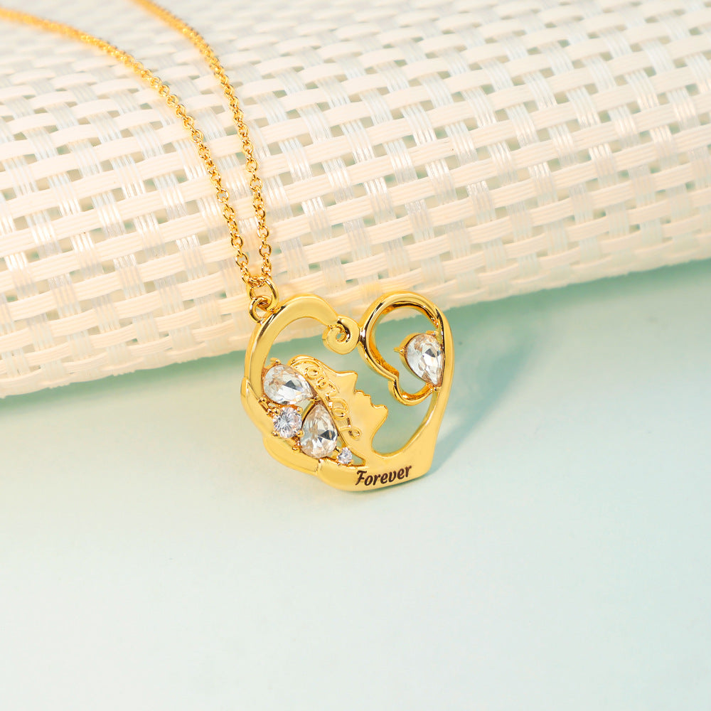 Mum's Heart Birthstone Necklace