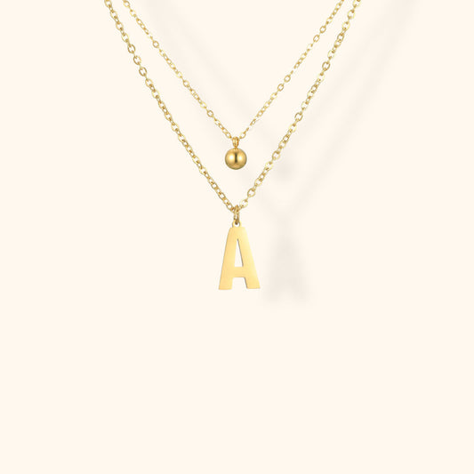 Letter Necklace with Charm