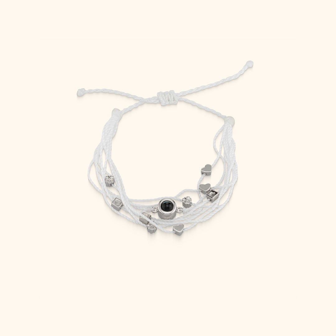 Personalised Photo Bracelet with Love Charms