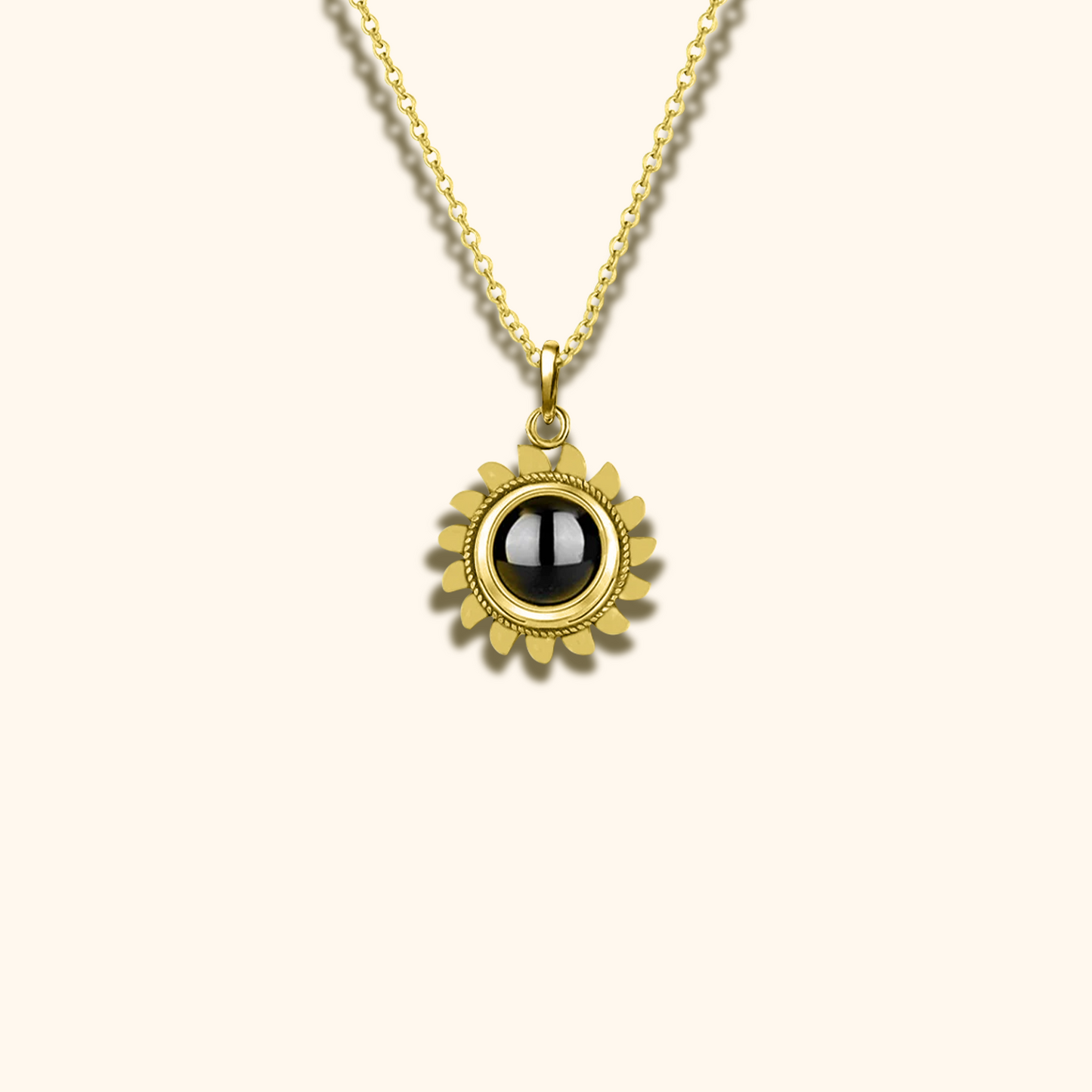 Sun Pendant Necklace with Projection Charm