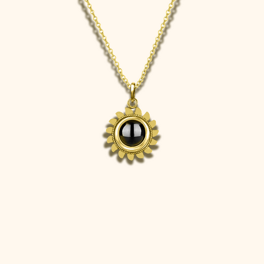 Sun Pendant Necklace with Projection Charm