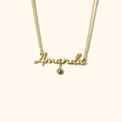 Name Necklace with Projection Pendant