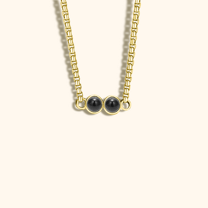 Photo Necklace with Double Projection Charm