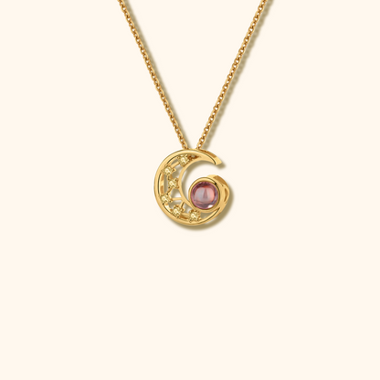 Moon Charm Photo Projection Necklace