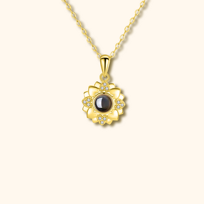 Flower Charm Photo Projection Necklace