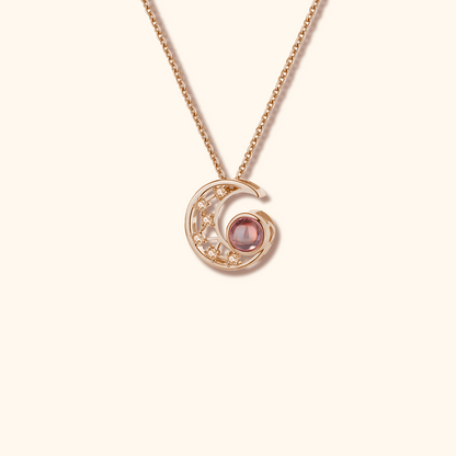 Moon Charm Photo Projection Necklace