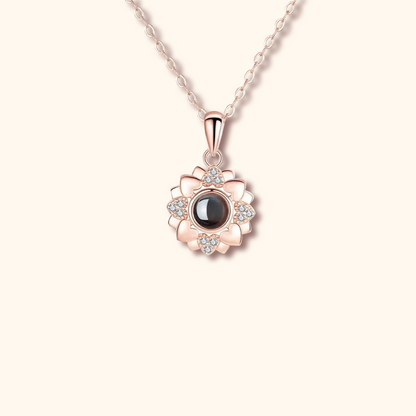 Flower Charm Photo Projection Necklace