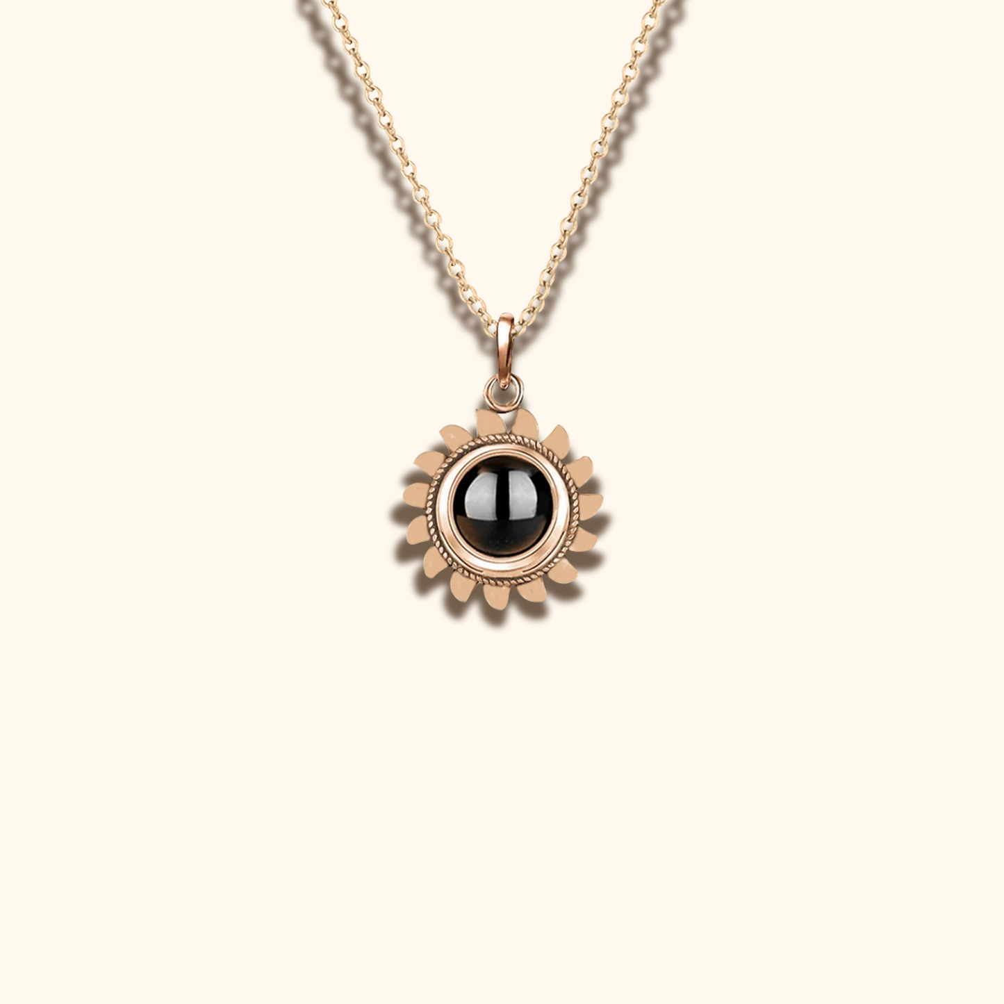 Sun Pendant Necklace with Projection Charm