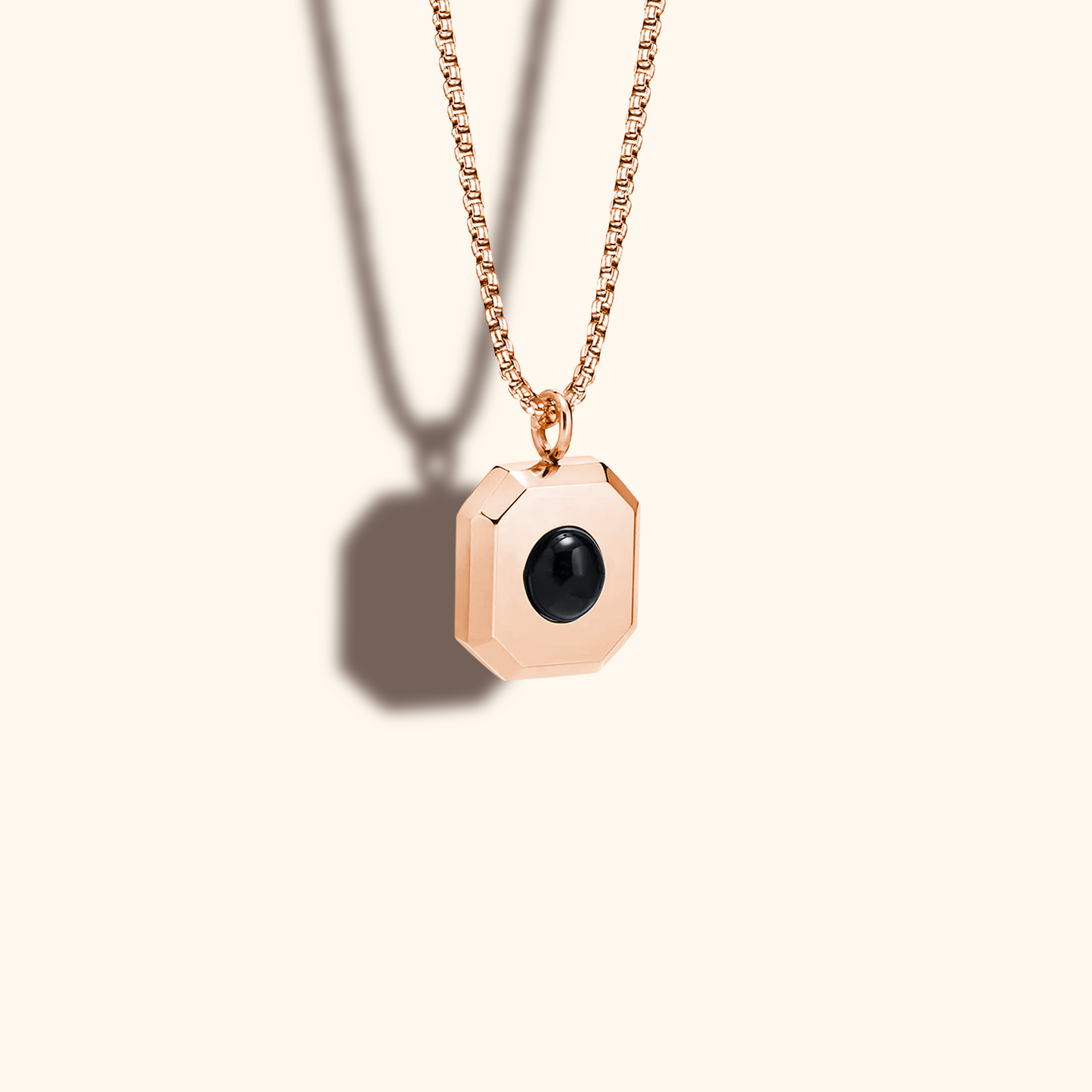 White Necklace with Projection Charm