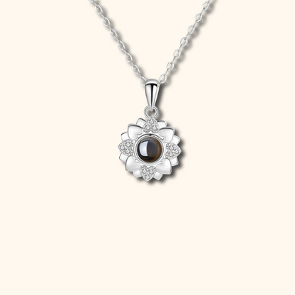 Flower Charm Photo Projection Necklace