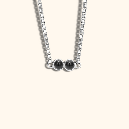 Photo Necklace with Double Projection Charm