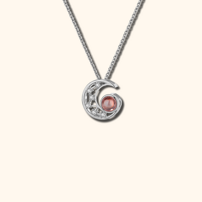 Moon Charm Photo Projection Necklace