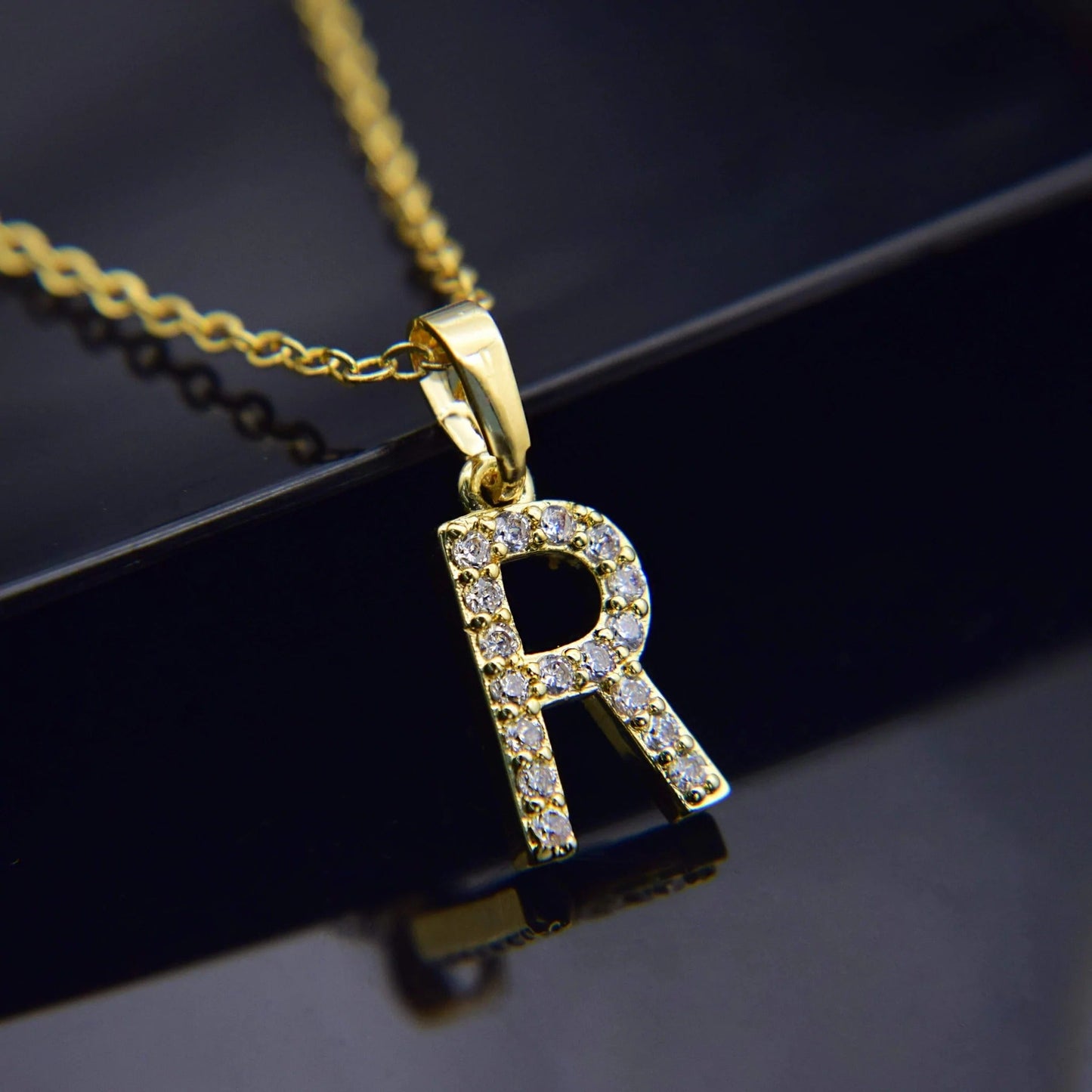 Cubic Zirconia Initial Necklace