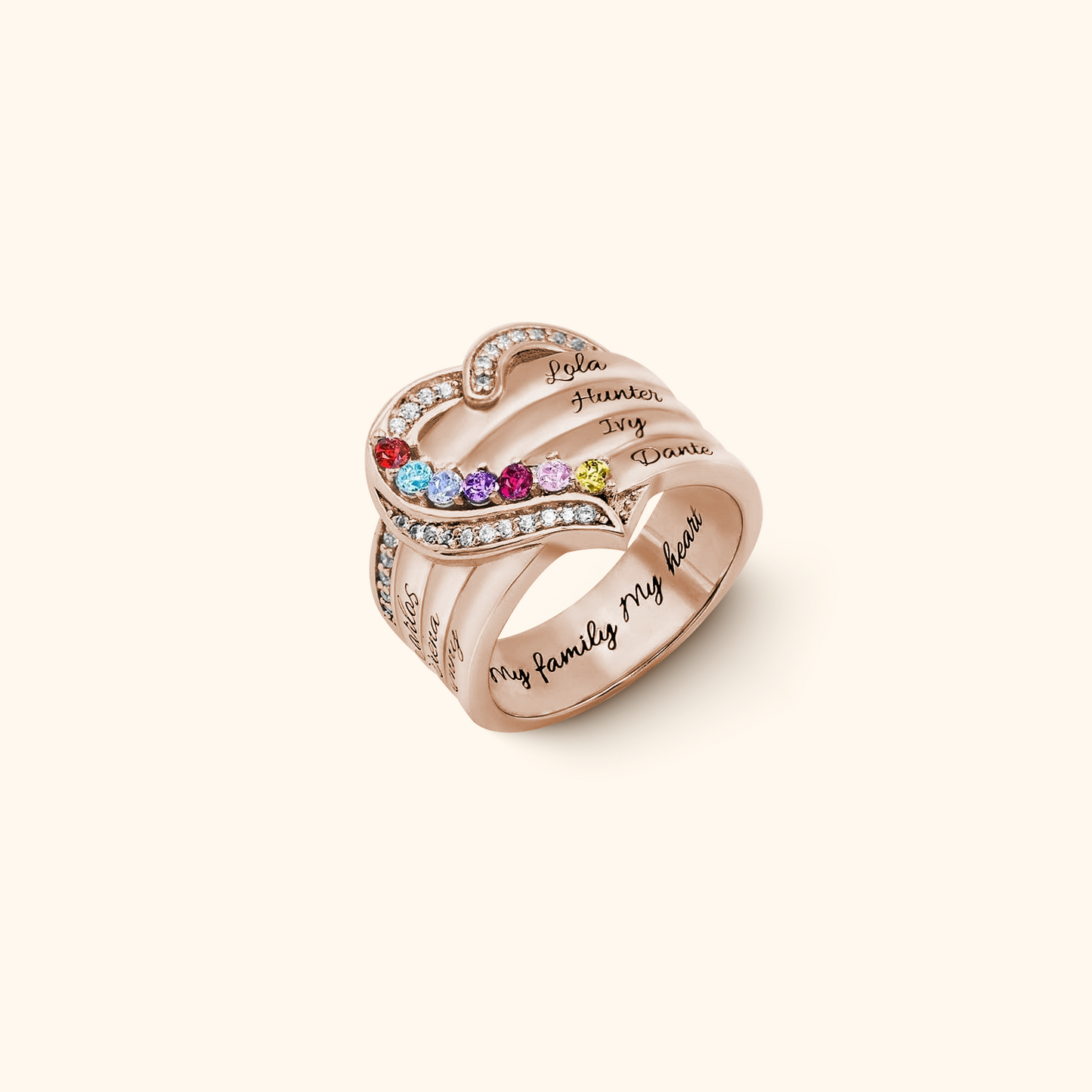 Personalised Ring with Birthstones