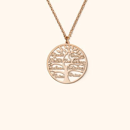 Customisable Family Tree Necklace with 1-9 Names