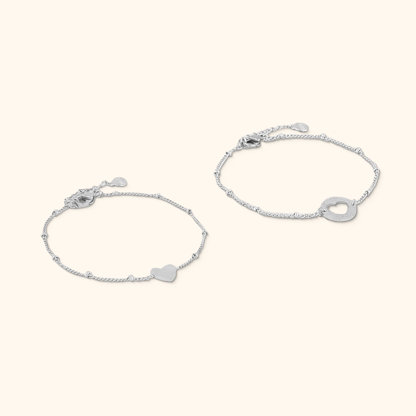 Heart Charm Bracelet Set
