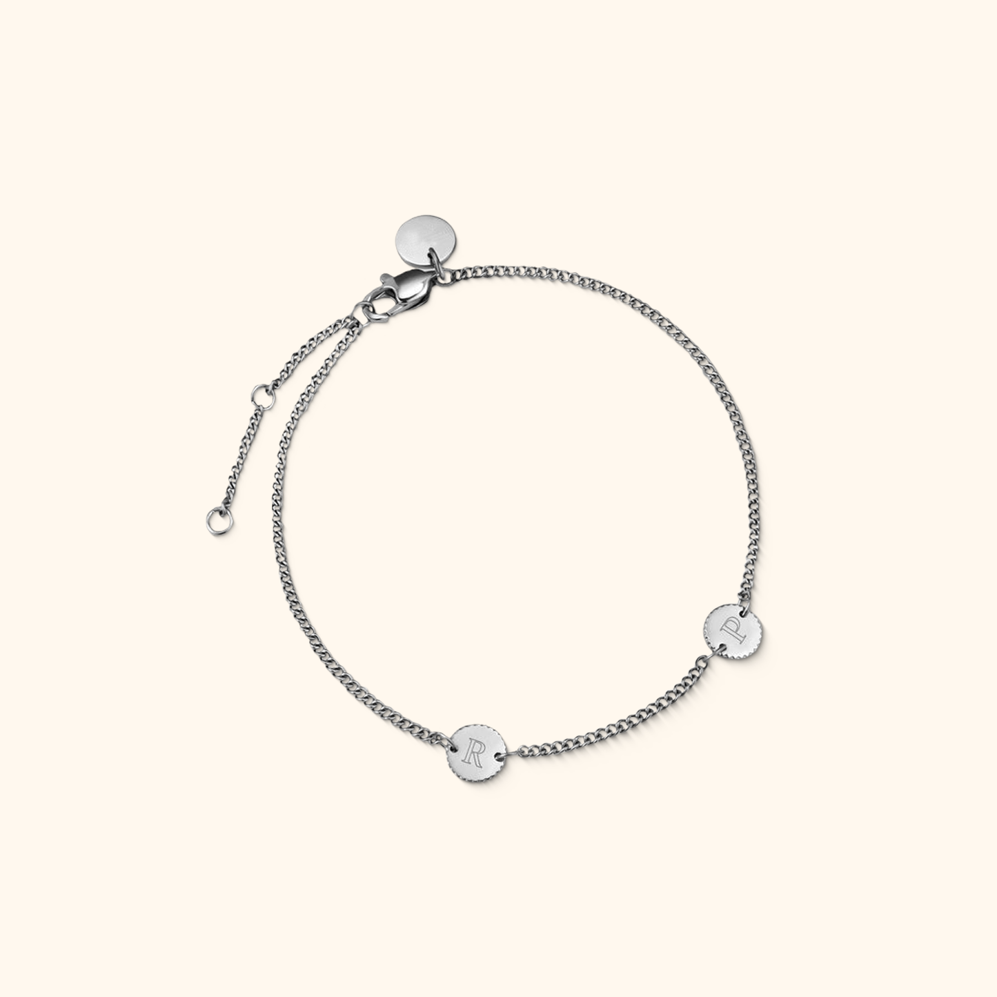 Personalised coin bracelet with engraving
