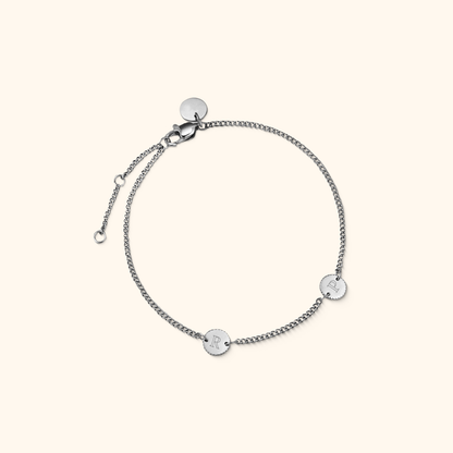 Personalised coin bracelet with engraving